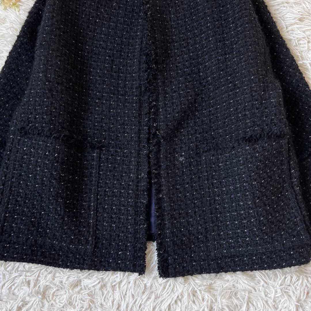 EINA イエナ ＆NAVY ノーカラー ツイード ジャケット