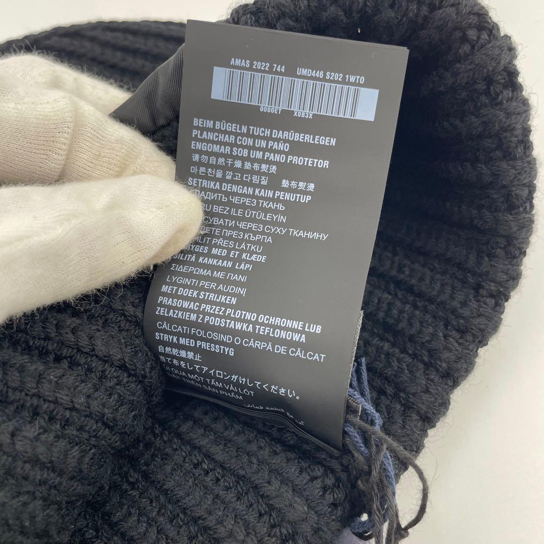 【✨新品タグ付】 プラダ ニット帽 ギャバジン×ウール 三角ロゴ ICタグ 黒