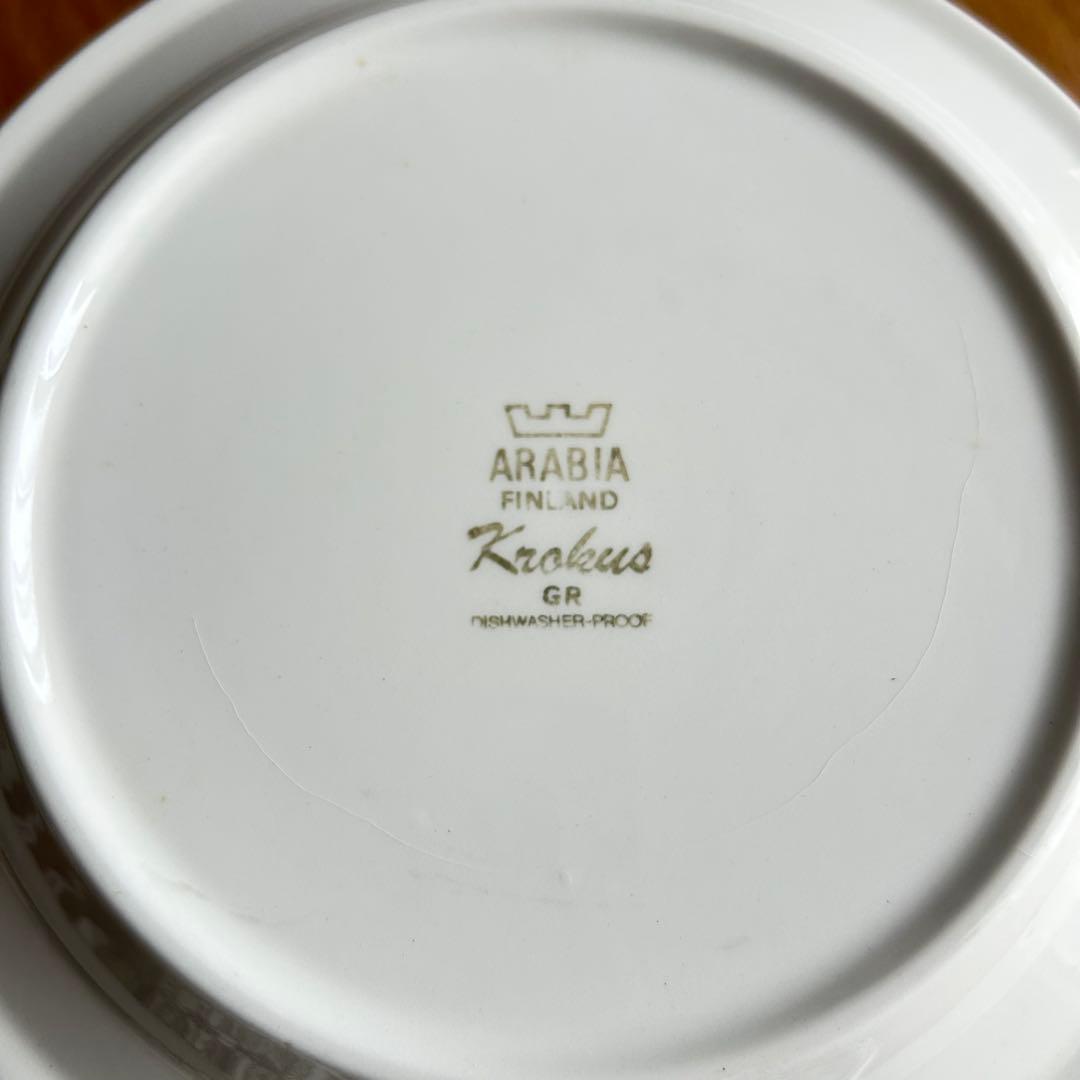 ARABIA クロッカス グレーリム 6客フルセット 1978-79