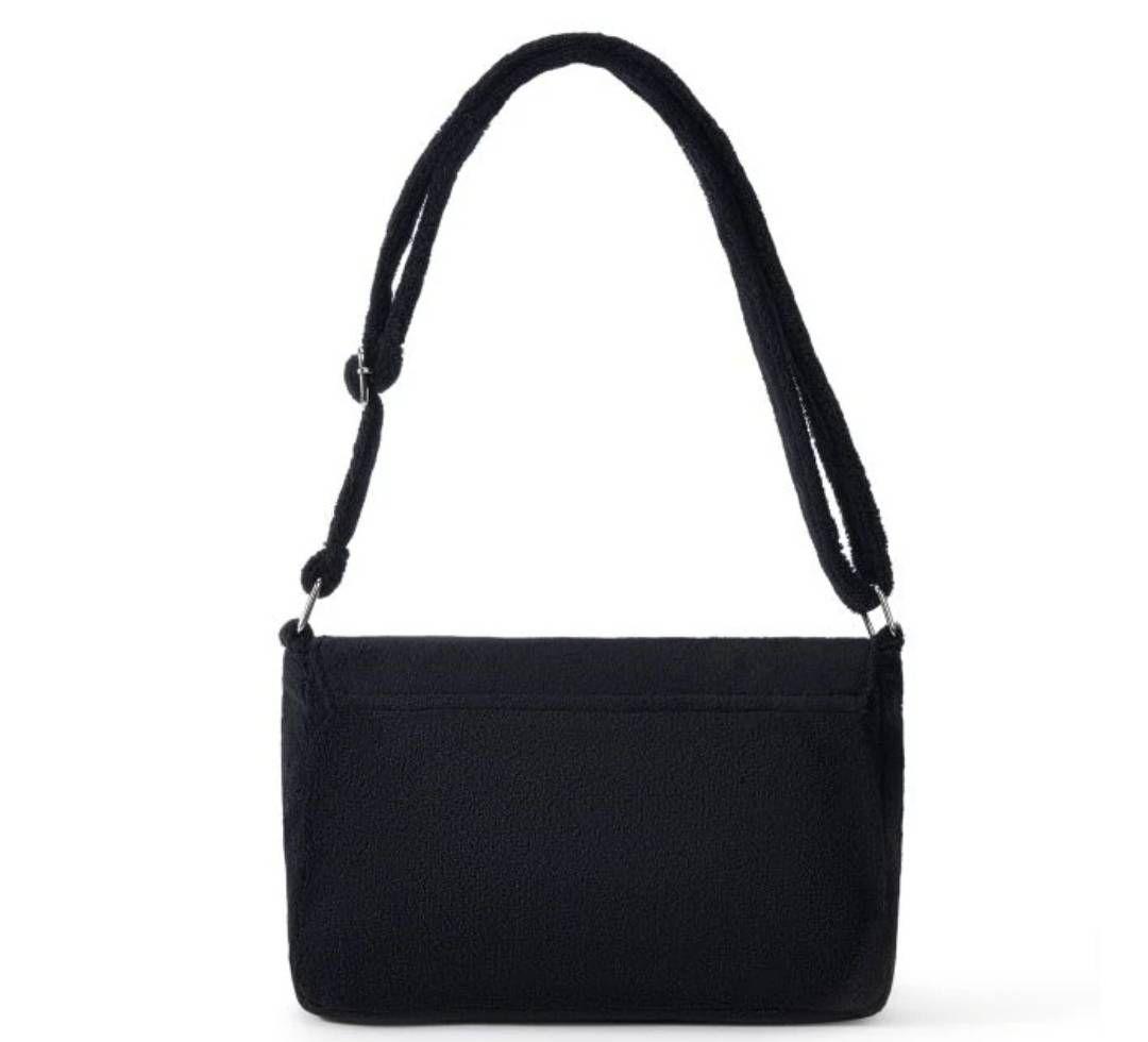 あんころ ショルダーバッグ パイル生地 ブラック ノベルティ