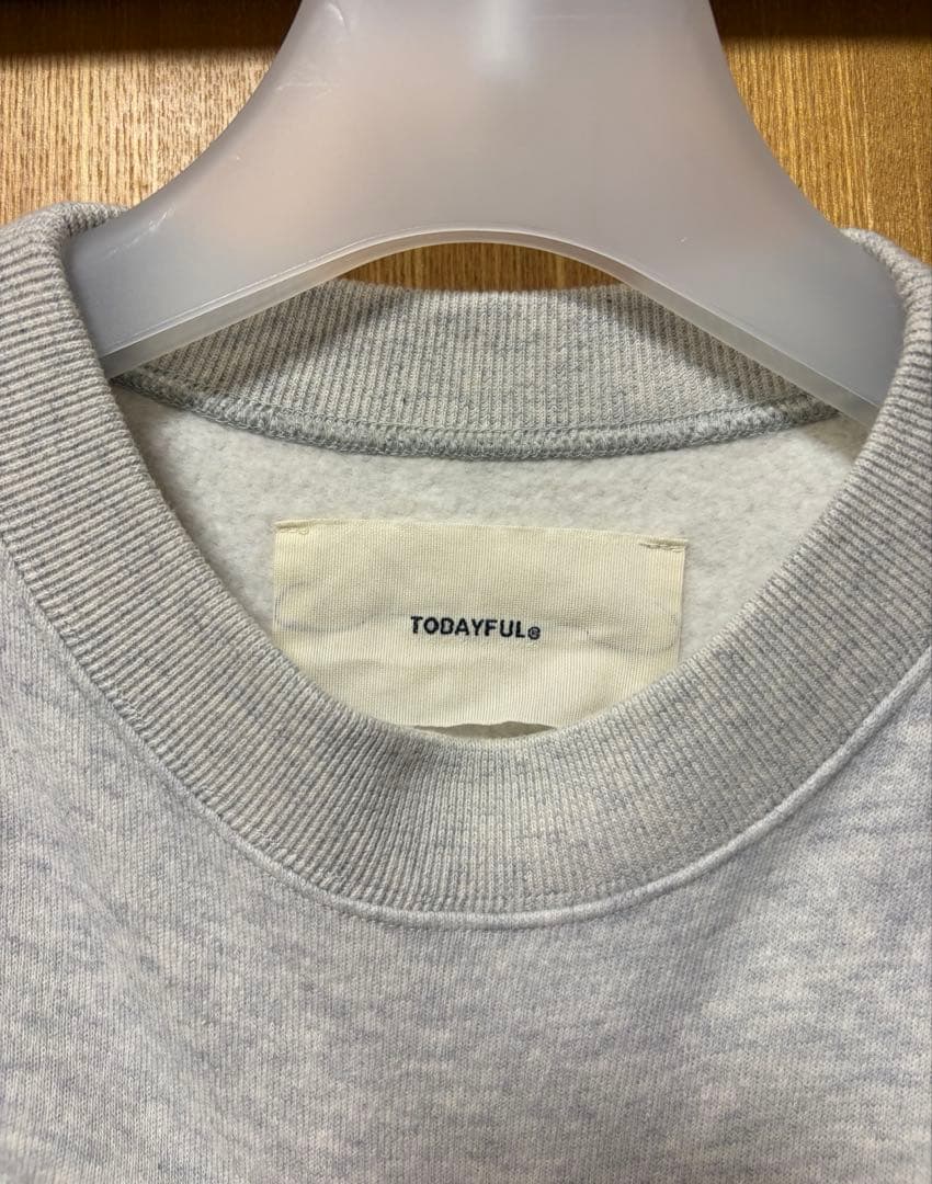 【美品】TODAYFUL Cotton Brushed Sweat ライトグレー