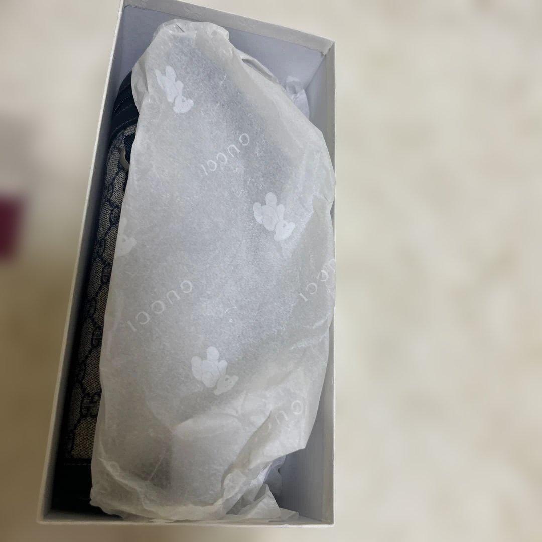 【未使用】GUCCI ボトルケース　ネイビー　GG 内部アルミ加工