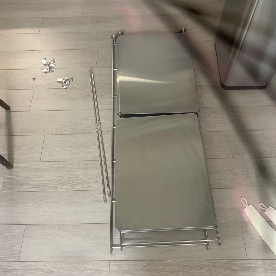 無印　ステンレスユニットシェルフ　ステンレス棚セット　ワイド　中