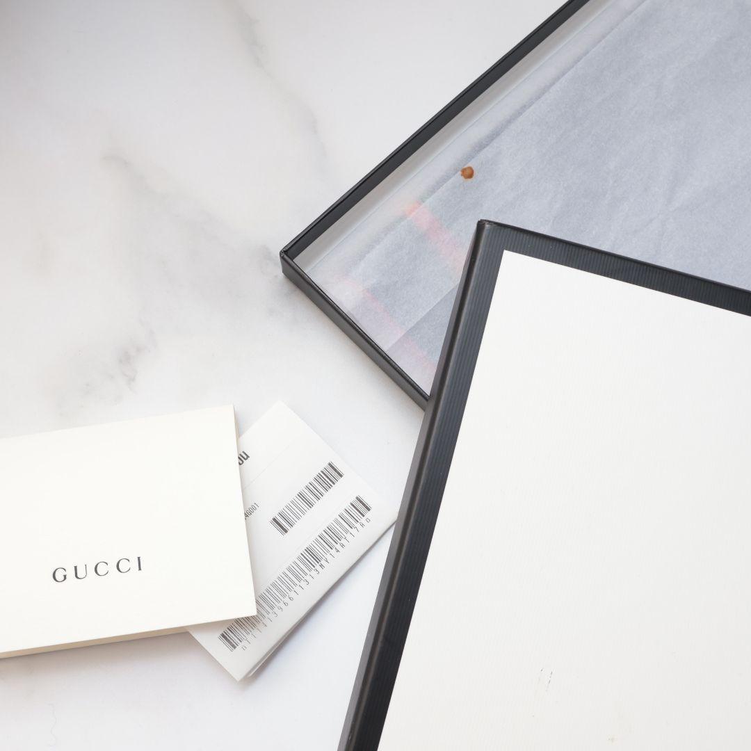 未使用 グッチ GUCCI ネイビー シルク ハンカチ ポケットチーフ