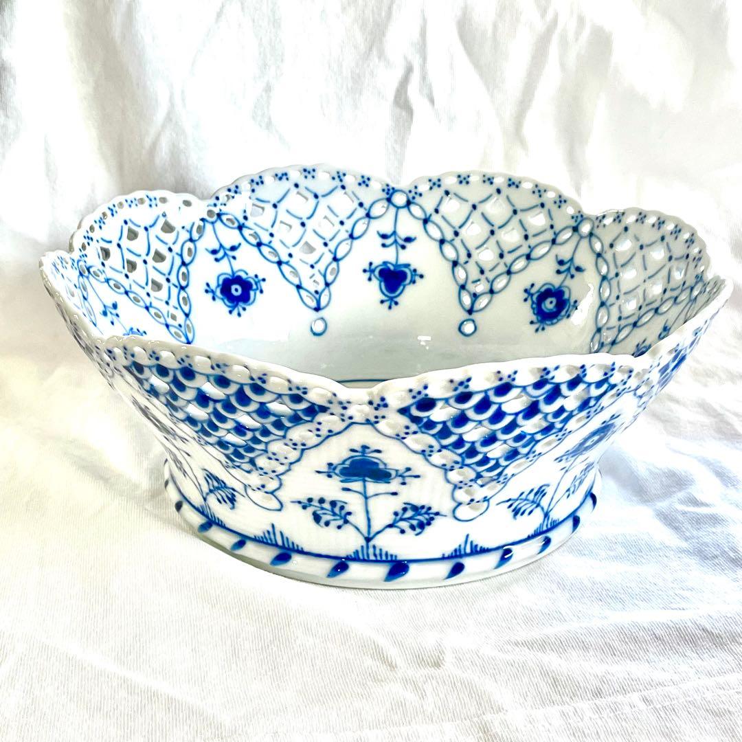 ロイヤルコペンハーゲン ブルーフルーテッドダブルレースフルーツバスケット