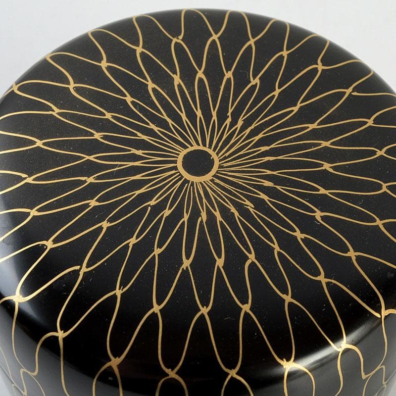 茶道具　中村湖彩作　網目蒔絵　中棗　共布　紫野　小林太玄極め箱　V　9369