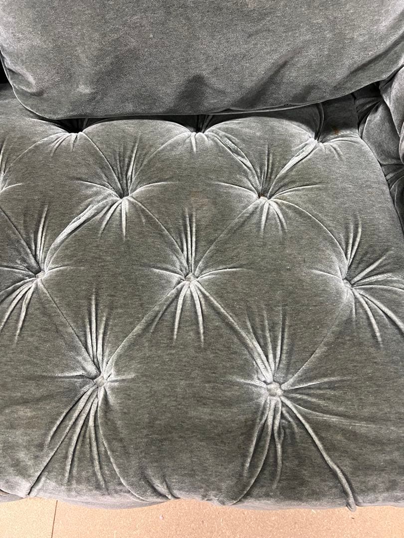 マルニ木工　ベルサイユ　ベルベット グリーンソファ 3人掛け