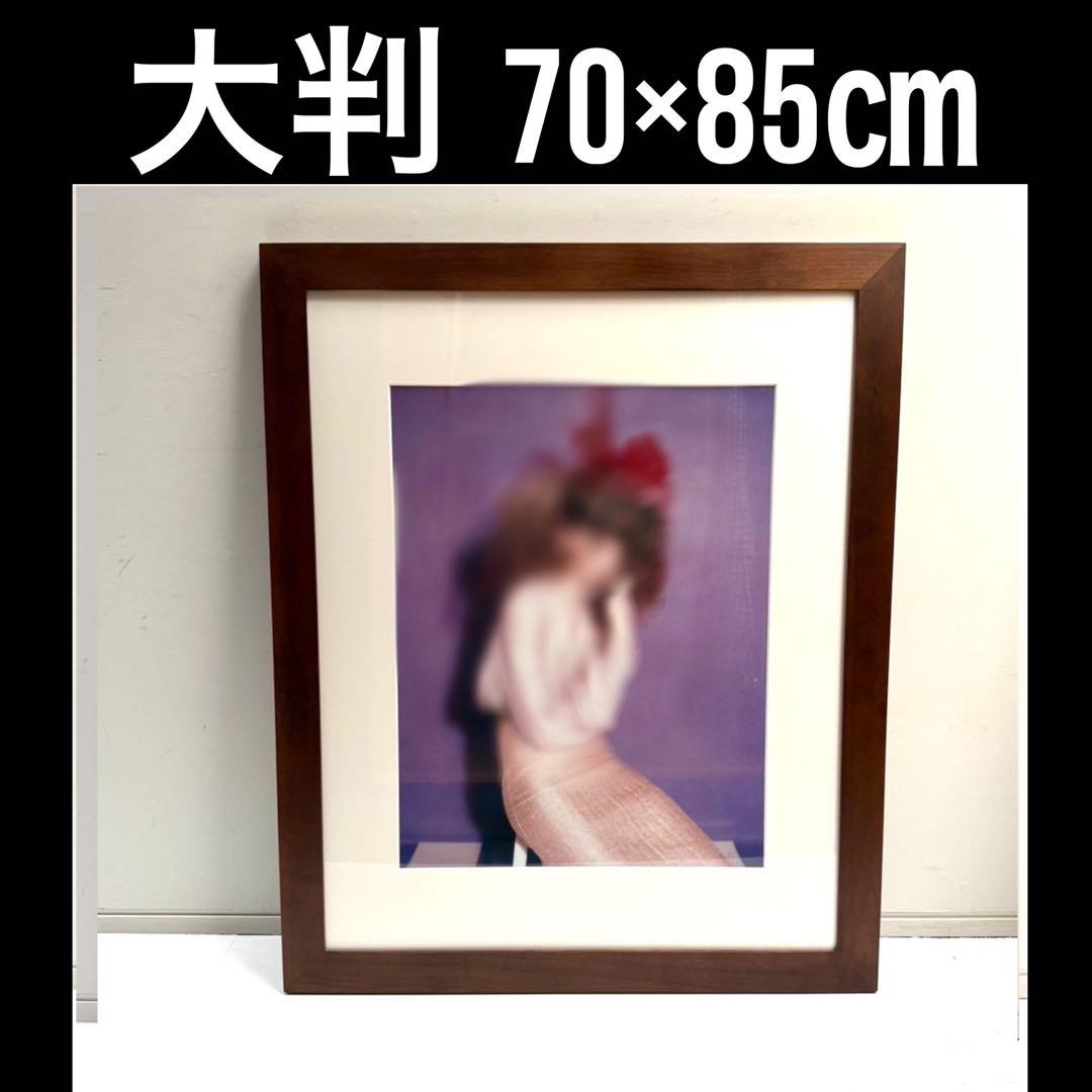 【在庫25】額 額縁 木製 焦茶 ダークブラウン 大きいサイズ アート 写真 f