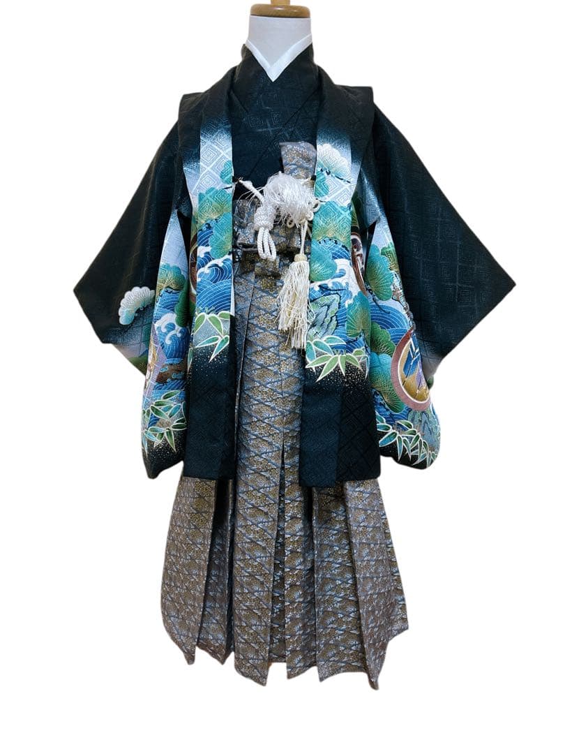 黒×グレー♡七五三　5歳　男の子　セット　一式　兜柄