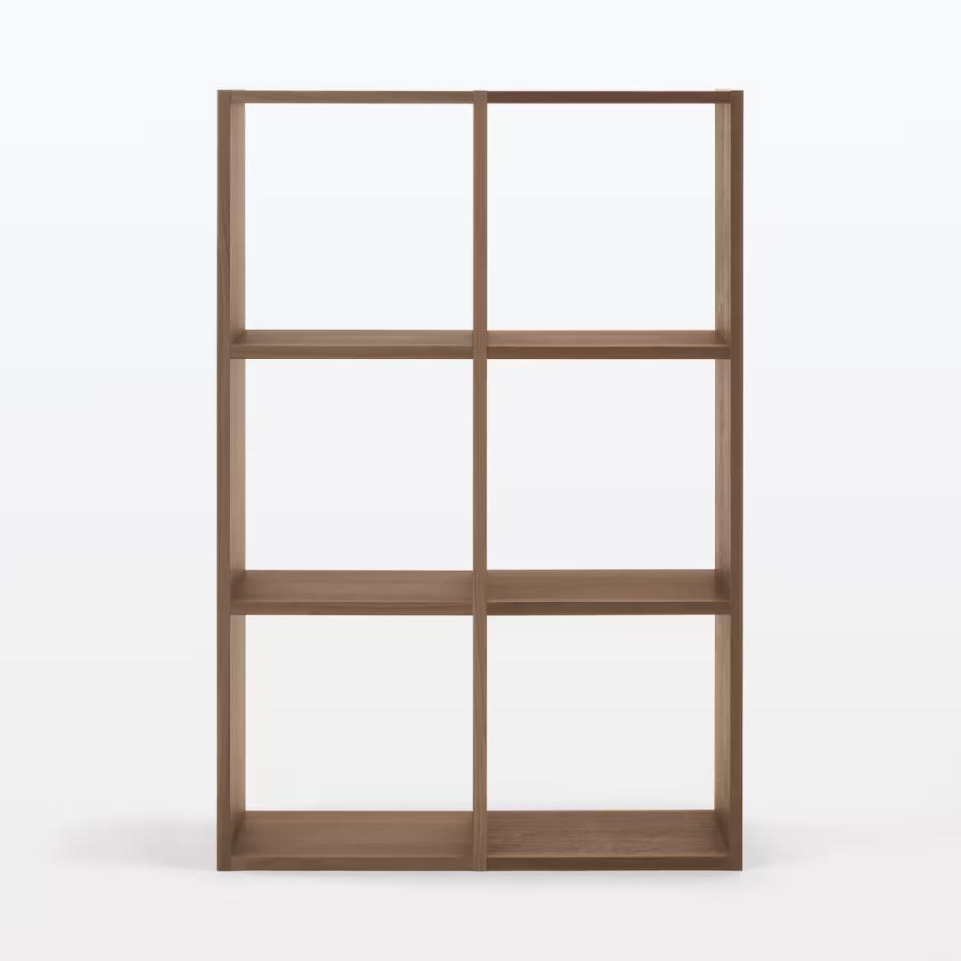 無印良品　スタッキングシェルフセット・３段×２列・ウォールナット材