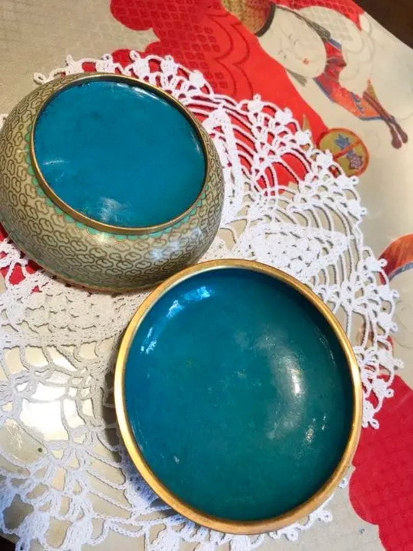 147 アンティーク七宝焼 有線七宝 ジュエリーケース 小物入れ