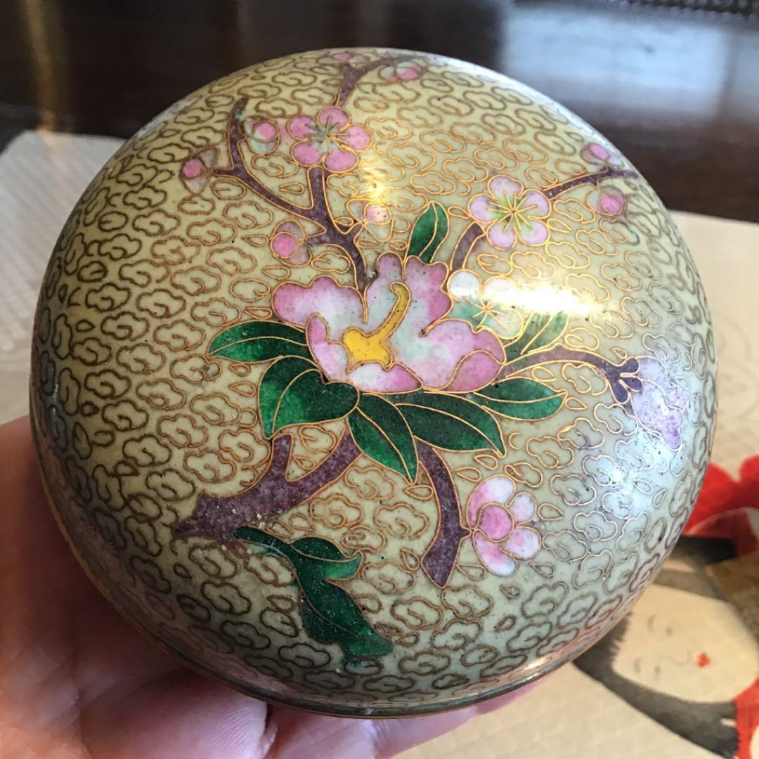 147 アンティーク七宝焼 有線七宝 ジュエリーケース 小物入れ