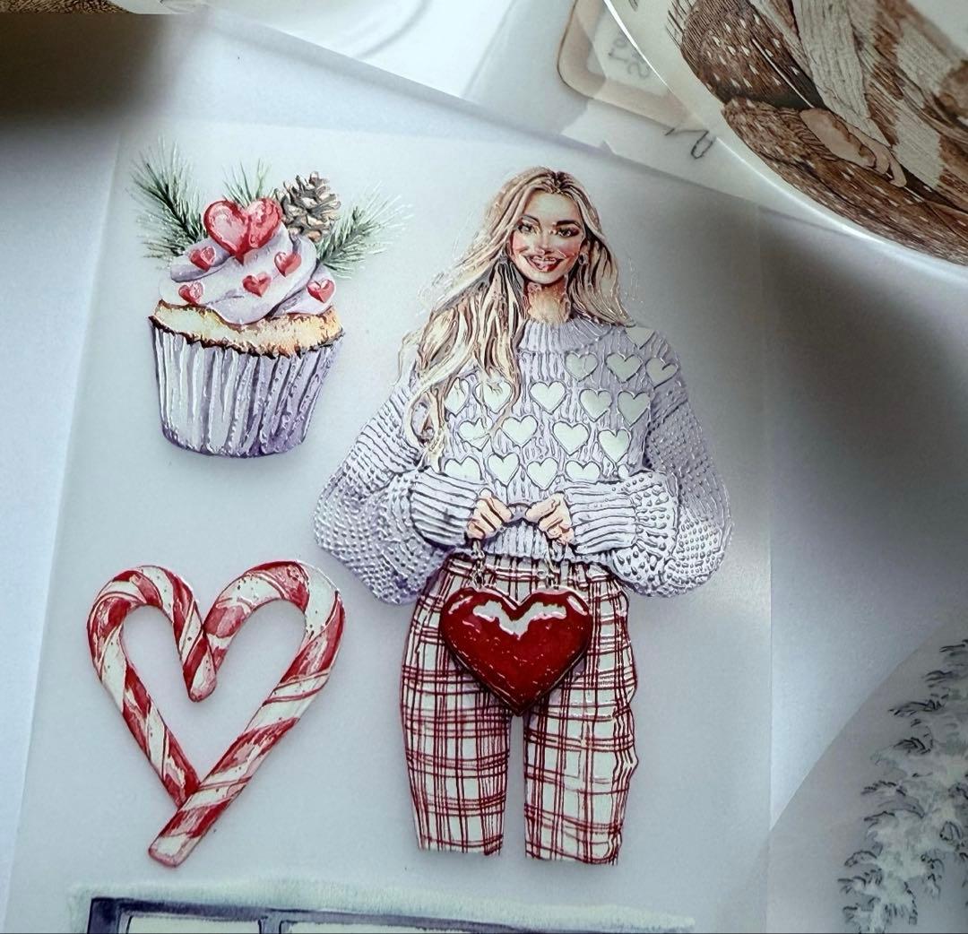 海外マステ切り売り ScrapbookArtSupply バレンタイン ラブ 冬