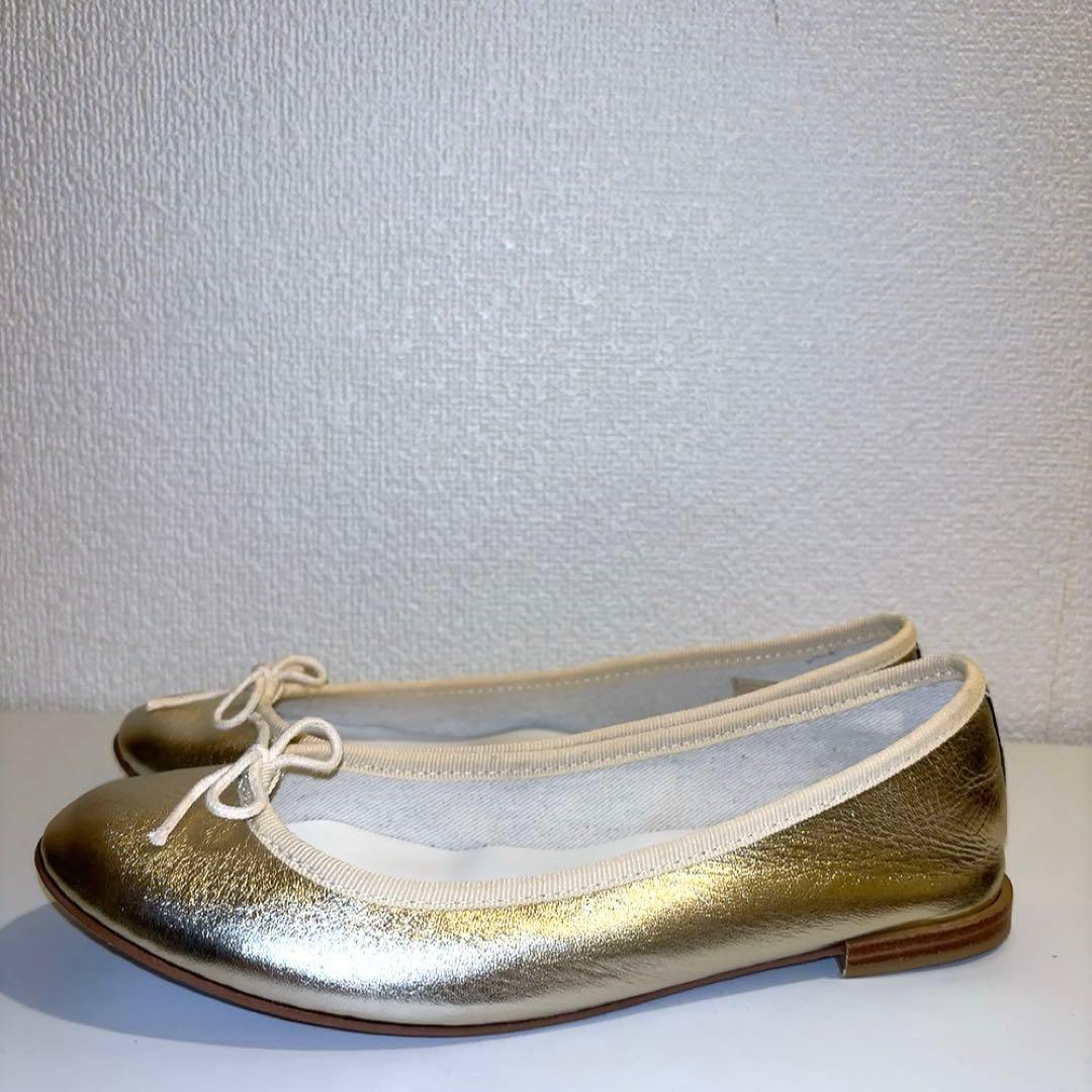 repetto カミーユ バレーシューズ フラット ゴールド 37.5