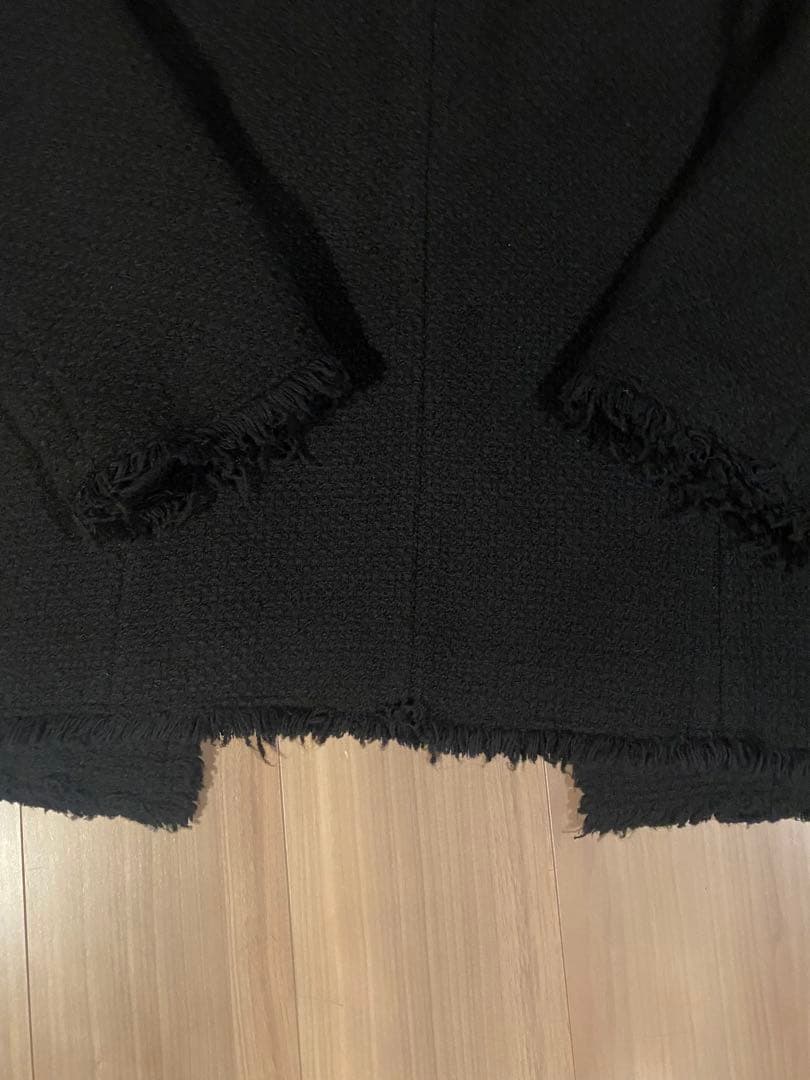 金子綾さん着用⭐︎L'ESSAGE ツイードノーカラージャケット ブラック