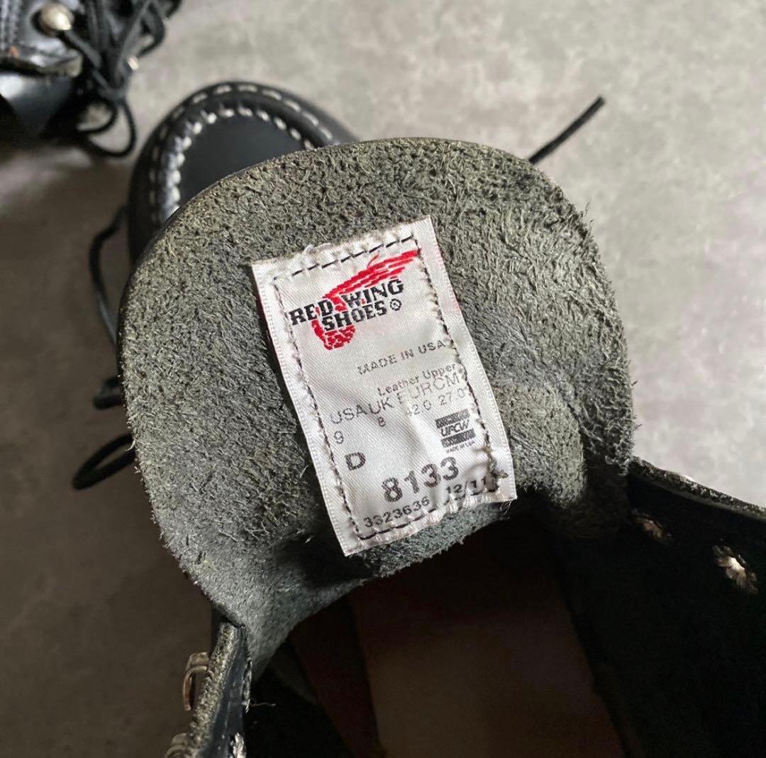 レッドウイング 8133 スーパーソール US9 D 黒 ブラック