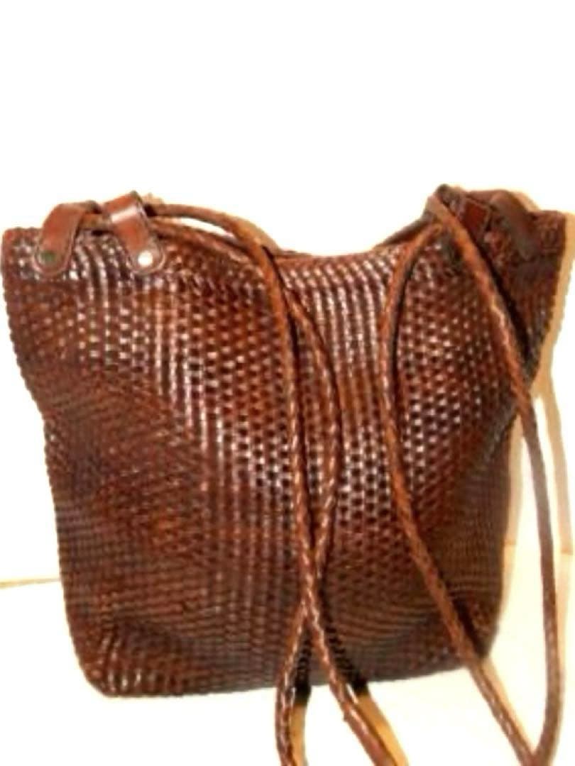 5万→THE J. PETERMAN CO. ■本革イントレチャート バッグ■茶