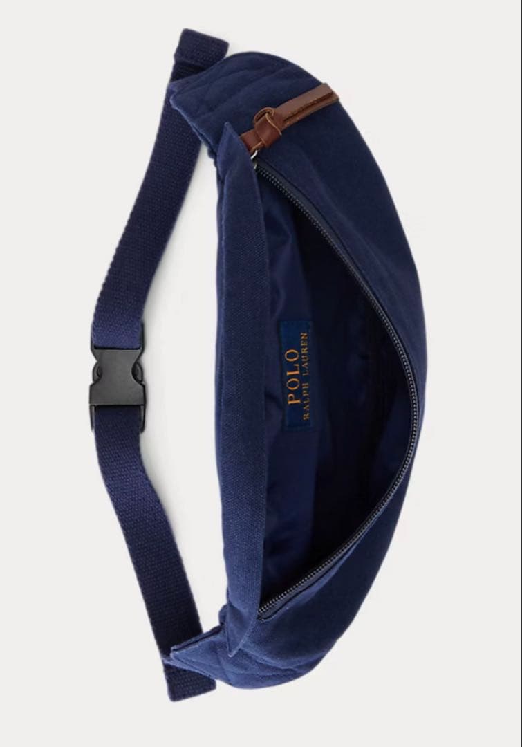 Polo Ralph lauren キャンバスウエストポーチ　ネイビー