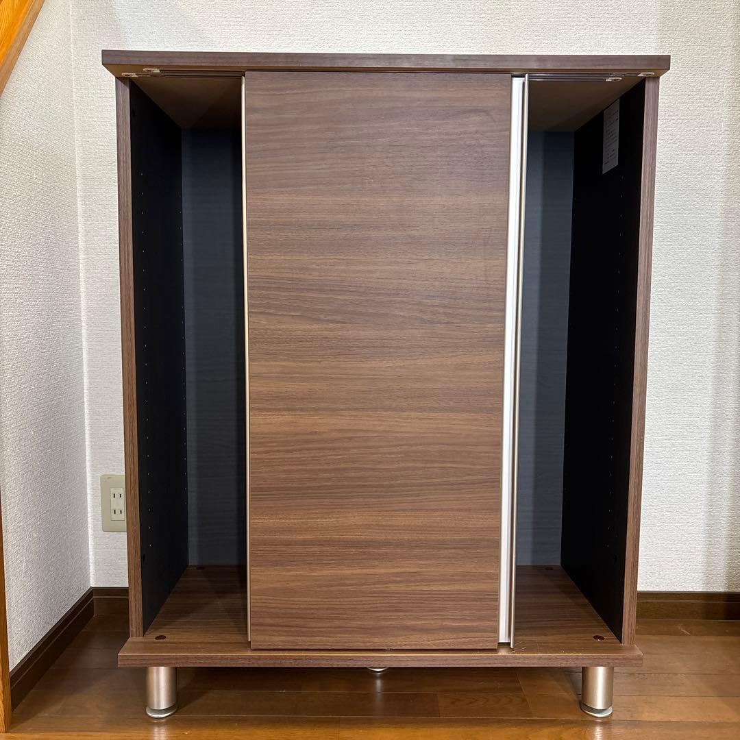 すきまくんシリーズ ブラウン木製スライド扉シューズラック