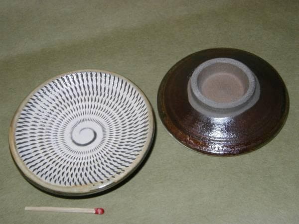 小鹿田焼「丸皿（飛び鉋）３寸～７寸」５枚組【 送料確認用出品 】