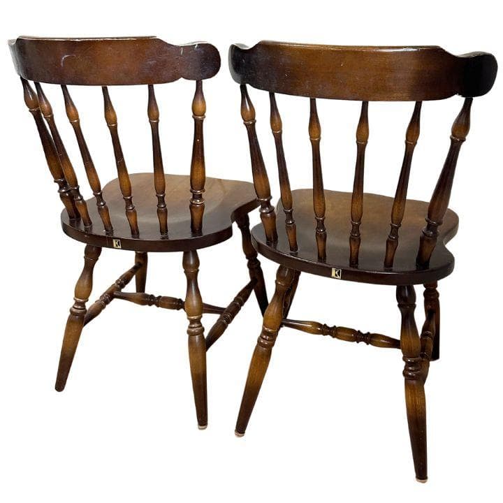 飛騨産業 キツツキマーク ダイニングチェア ウィンザーチェア 2脚 昭和レトロ