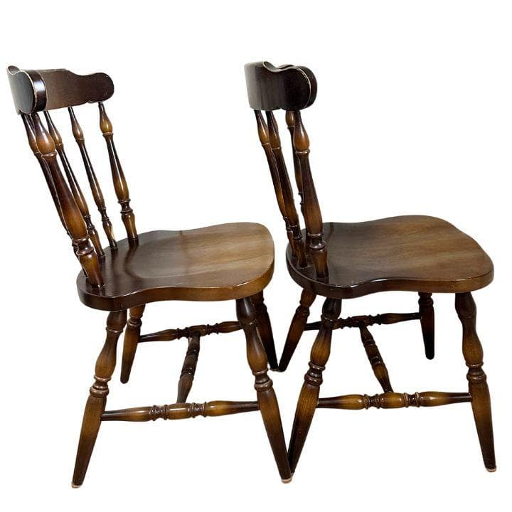 飛騨産業 キツツキマーク ダイニングチェア ウィンザーチェア 2脚 昭和レトロ