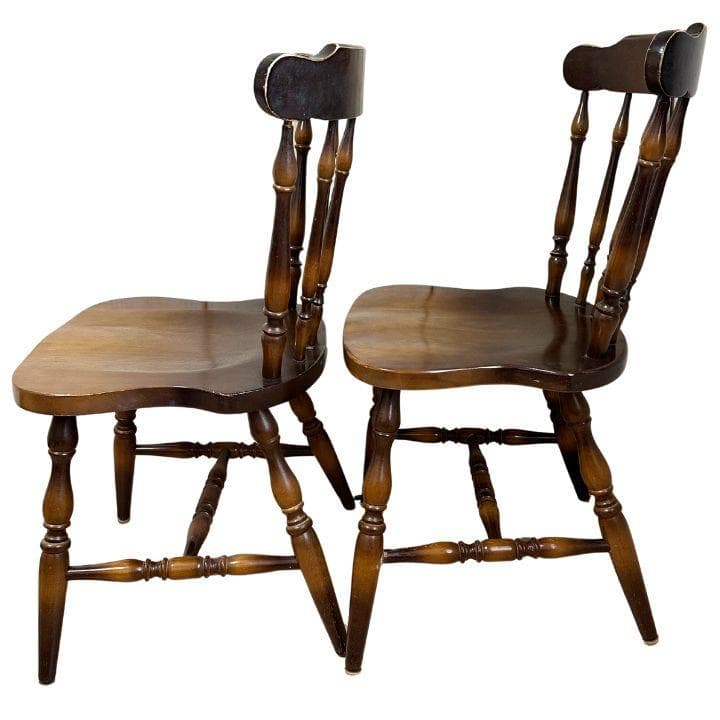 飛騨産業 キツツキマーク ダイニングチェア ウィンザーチェア 2脚 昭和レトロ