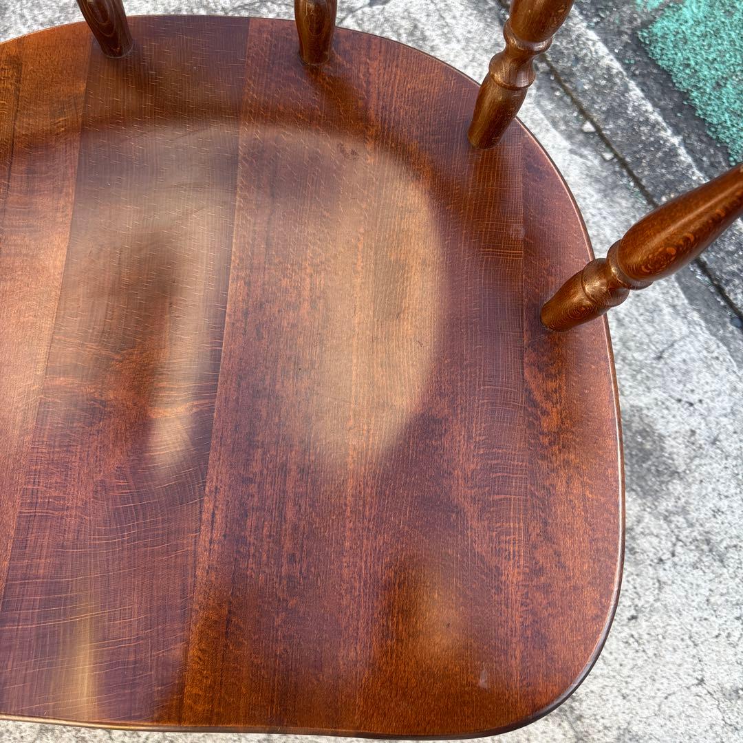 飛騨産業 キツツキ アームチェア 持ち手 ろくろ脚 ヴィンテージ②