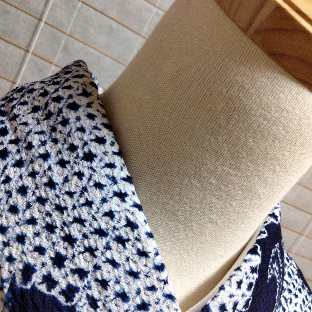 有松絞り浴衣　居敷当て、肩布付 裄66.5 肩身丈159