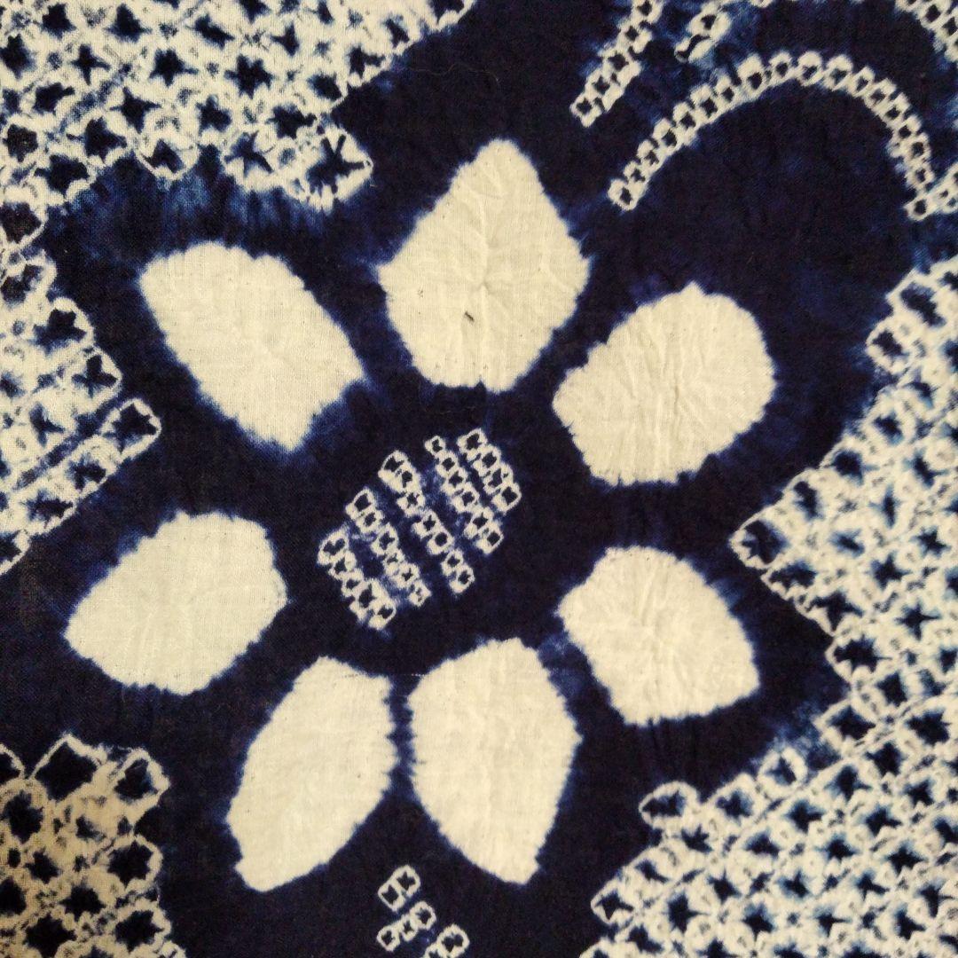 有松絞り浴衣　居敷当て、肩布付 裄66.5 肩身丈159