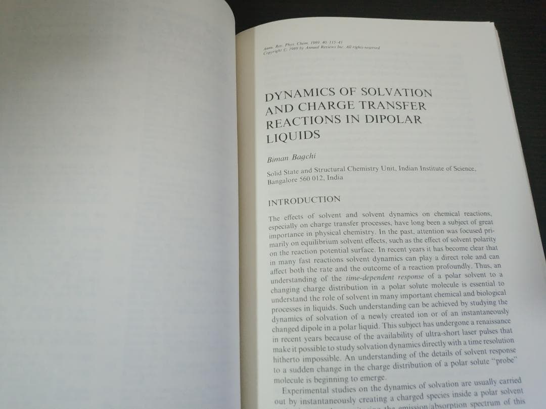 ANNU REV PHYS CHEM v40 1989 物理化学年次学術雑誌