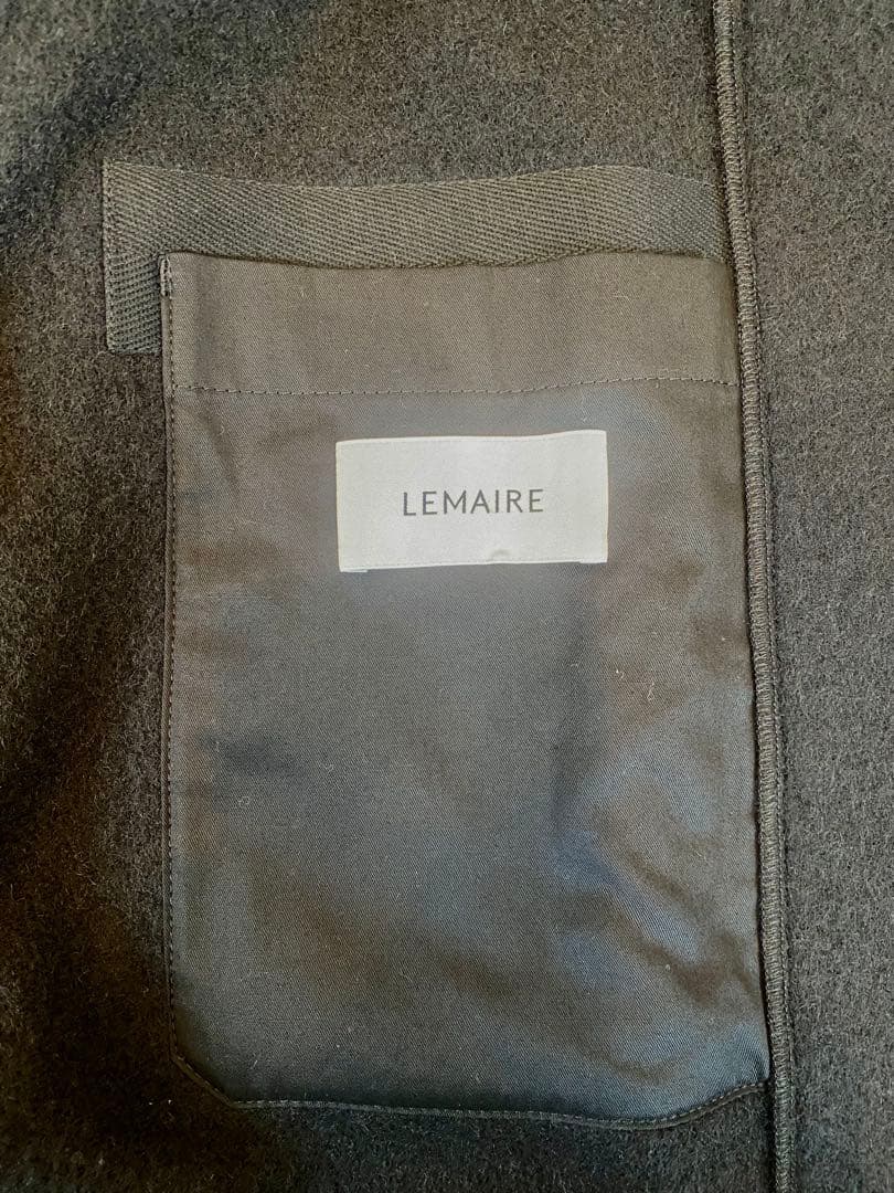 美品 LEMAIRE ルメール ウール ボクシー コート ブラック Size46