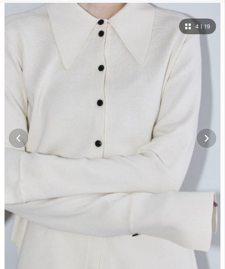 todayful ハイゲージニットシャツ　ベージュ