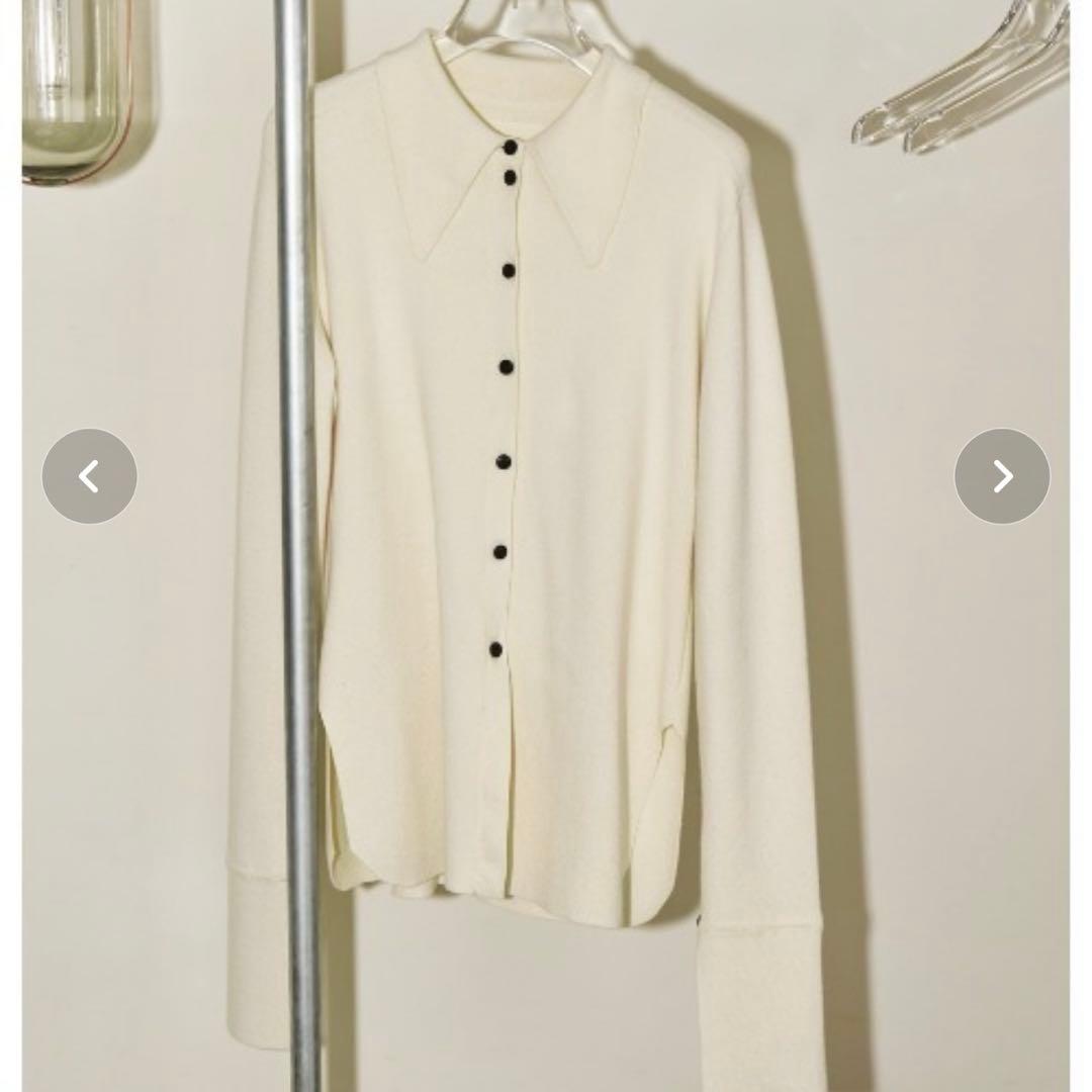 todayful ハイゲージニットシャツ　ベージュ