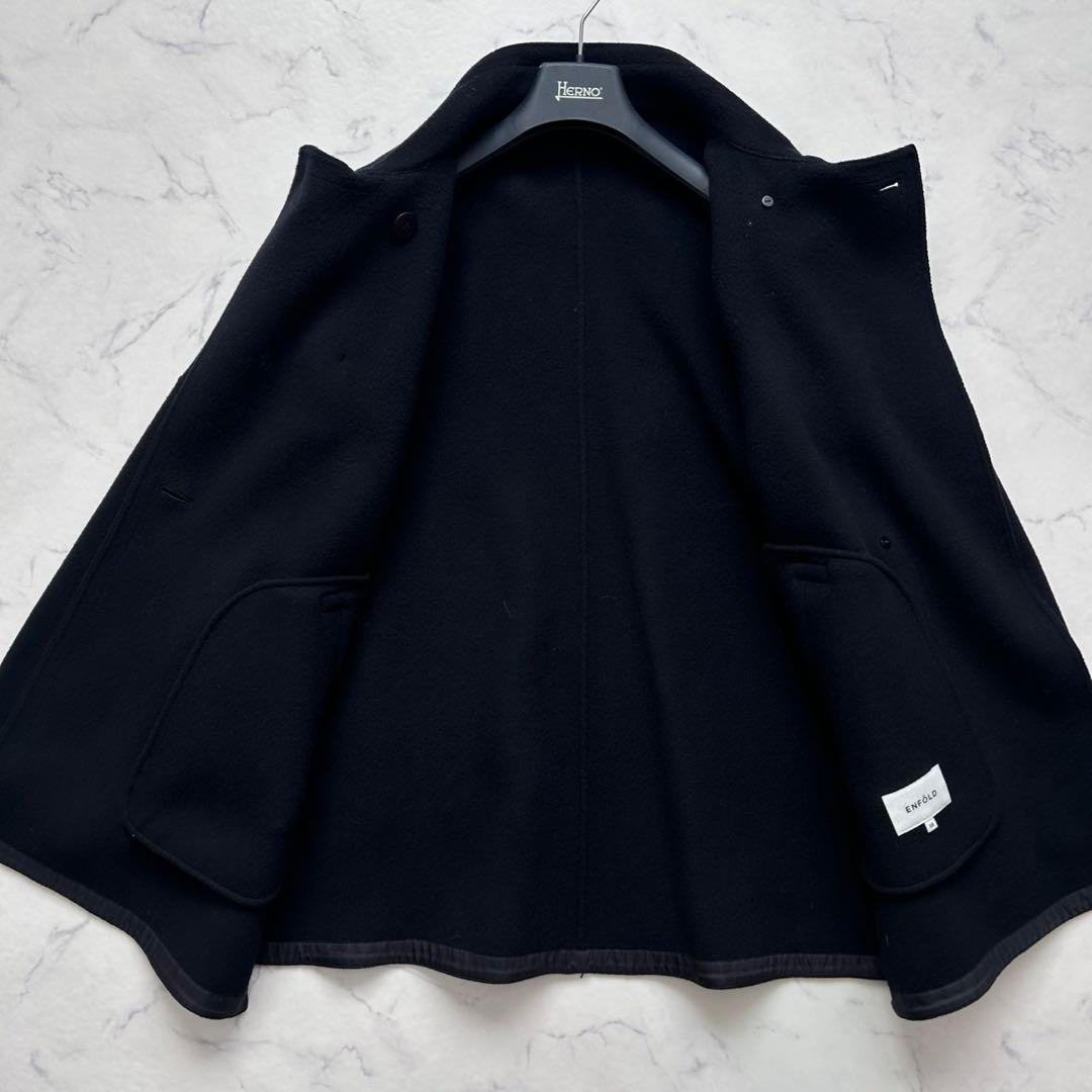 【美品】エンフォルド ソフトリバーケ ープコート 38 黒 レディース