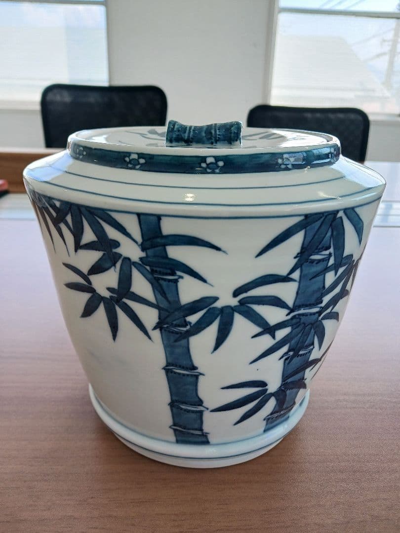 竹水指　染付　値下げ