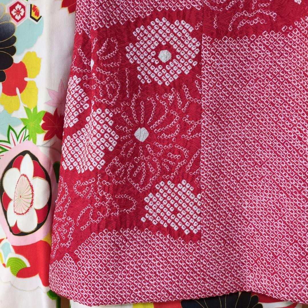 七五三３歳お着物と正絹総絞り手縫いの被布（袖無し長襦袢付き）