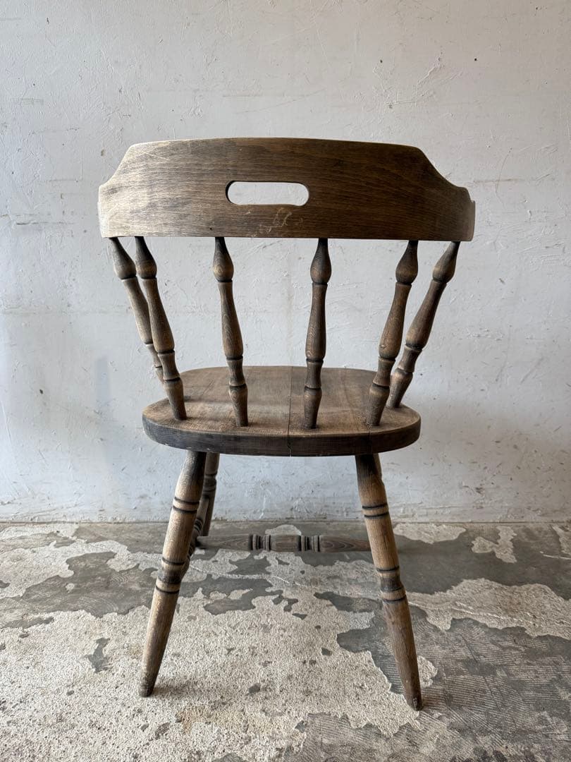 ビンテージ　ダイニングアームチェア　カフェチェア　剥離加工　no2