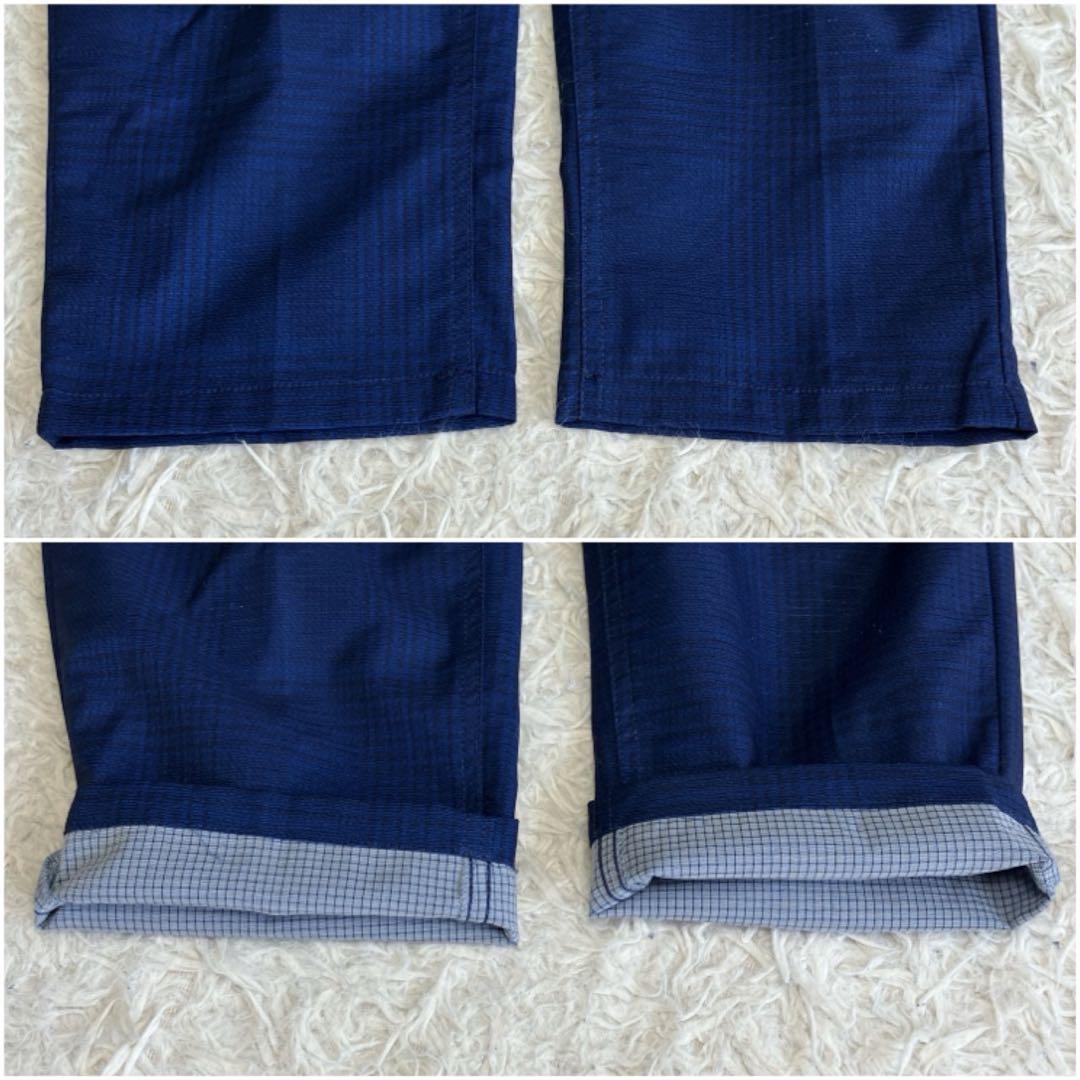 ◎人気デザイン ZARA ブルー系スーツ 軽量 チェック柄 ロゴプレートL 1