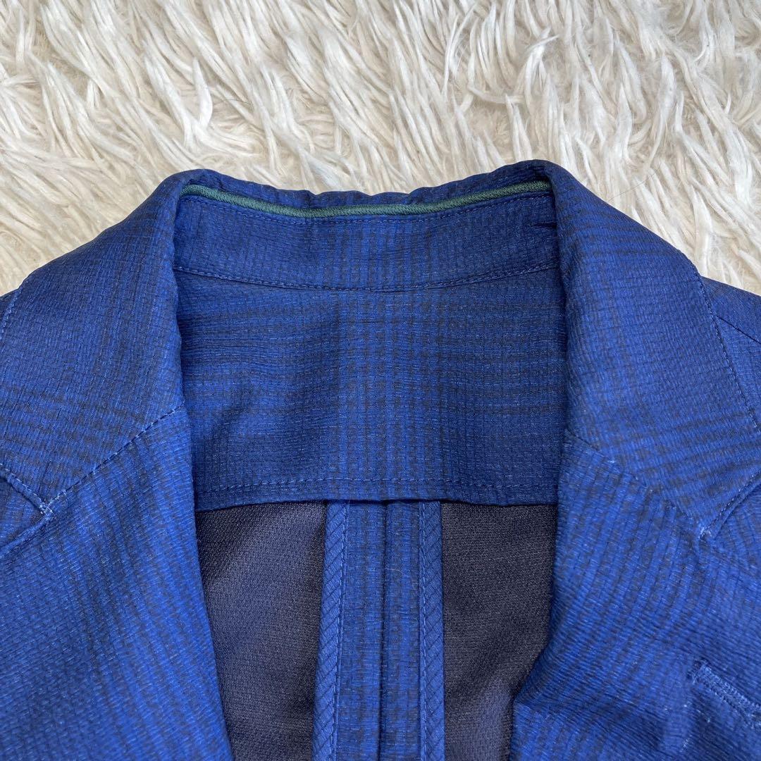 ◎人気デザイン ZARA ブルー系スーツ 軽量 チェック柄 ロゴプレートL 1