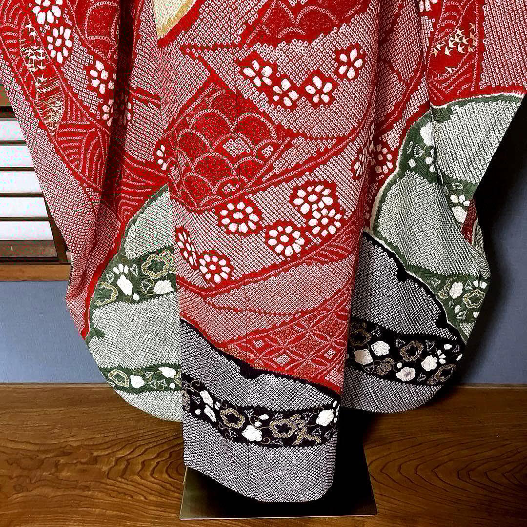 振袖フルセット　高身長　手絞り　総絞り　成人式振袖　振袖　裄丈71 ➕サイズ