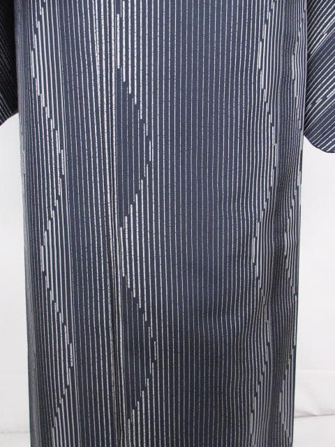 未着用に近い！本場縞大島紬＊もり絹織物＊着物＊証紙あり＊１６３ｃｍ＊裄６７