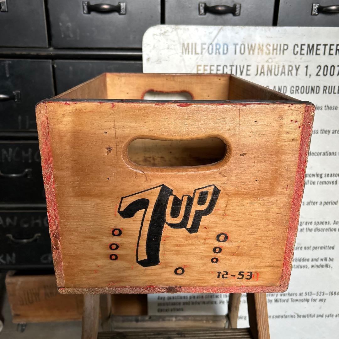 【訳あり】U.S.A ヴィンテージ 7up 木箱 セブンアップ ウッドボックス