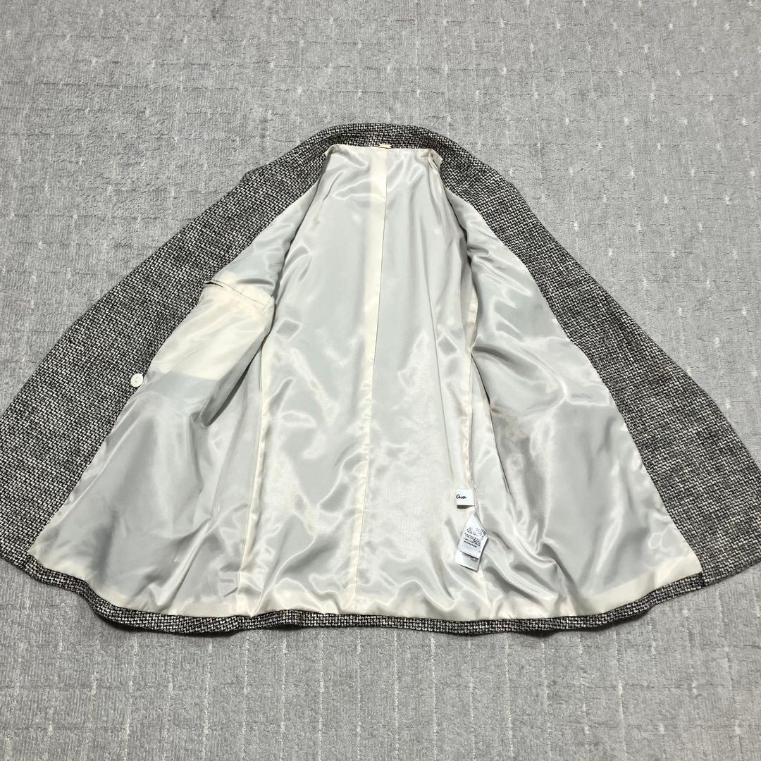ミラオーウェン［金釦ダブルブレザーオーバージャケット］ツイード　サイズ1