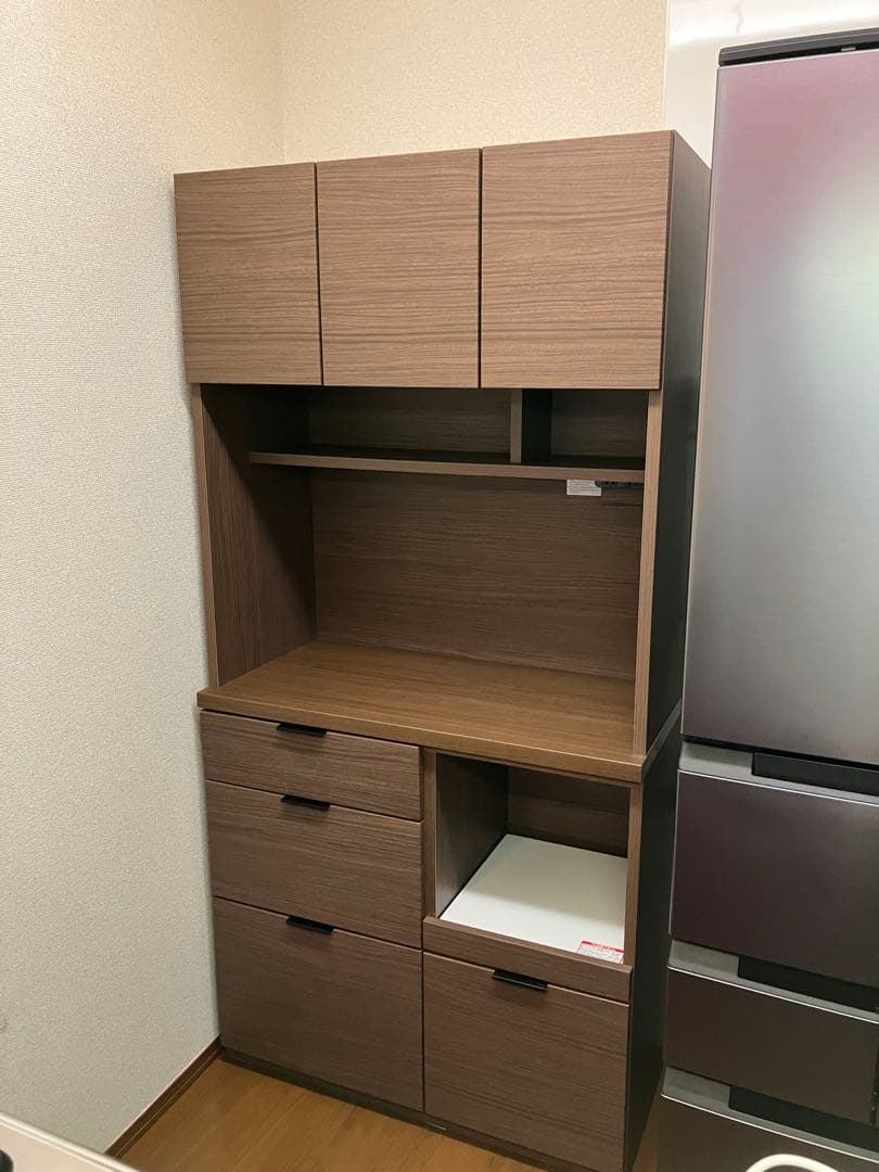 ニトリ キッチンボード食器棚 エトナ ミドルブラウン 送料込み即日発送