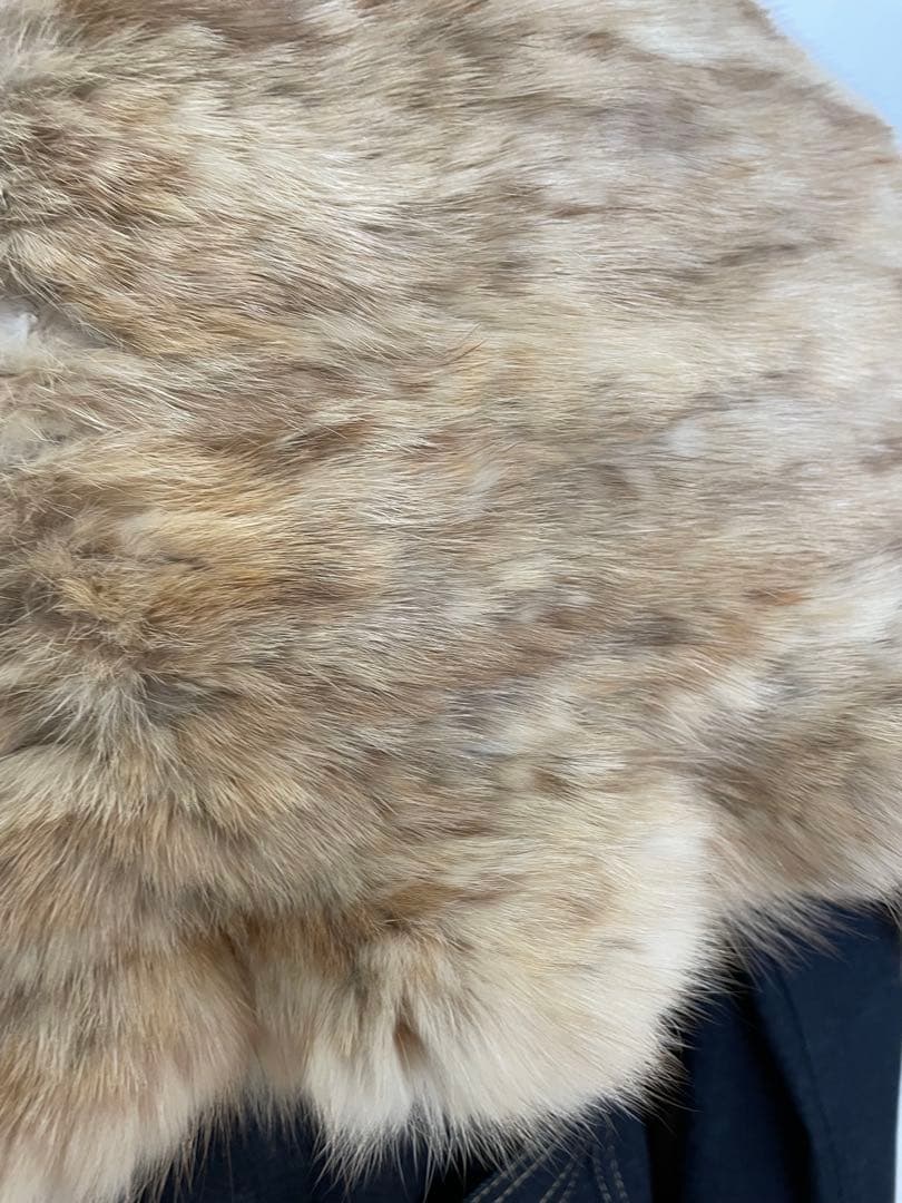 ゴールデンセーブル肉厚編み込みポンチョ ショート丈ケープ