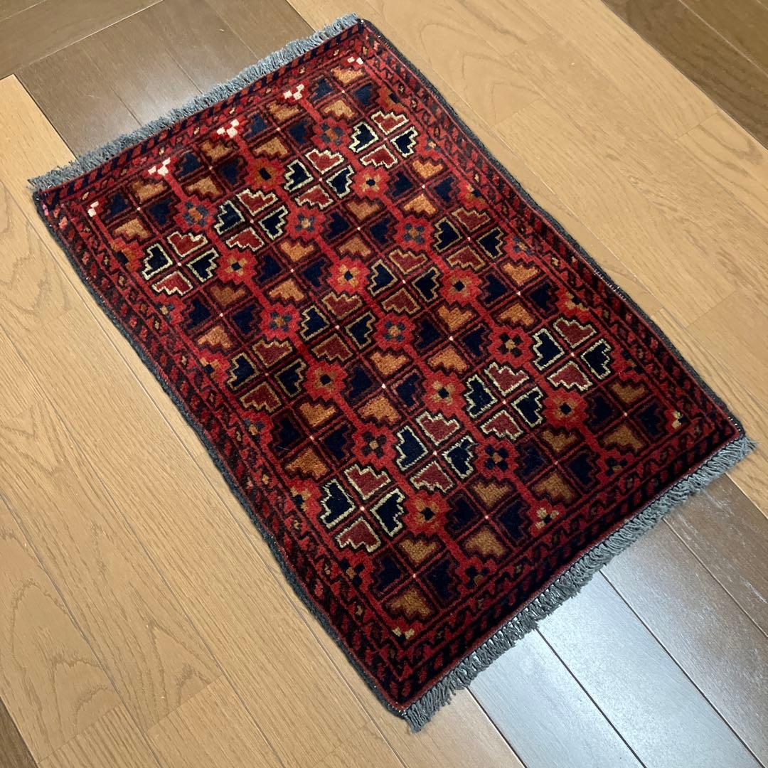 トライバル ラグ　手織り絨毯ビンテージ43x60cm vintage rug