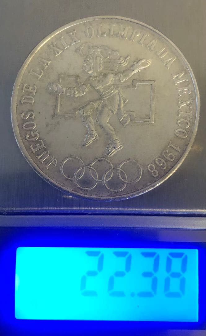 1968年　メキシコオリンピック記念　銀貨 カプセル付き