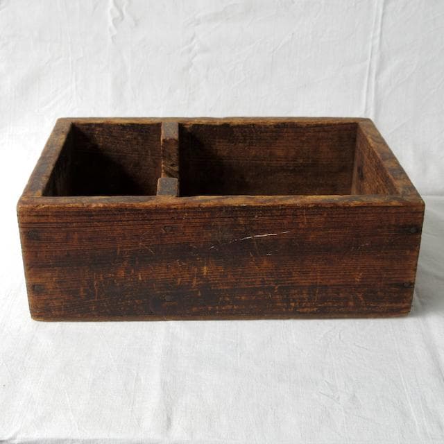アンティーク　間仕切りのある道具箱 小物入れ 本棚 ヴィンテージ 古道具 民藝