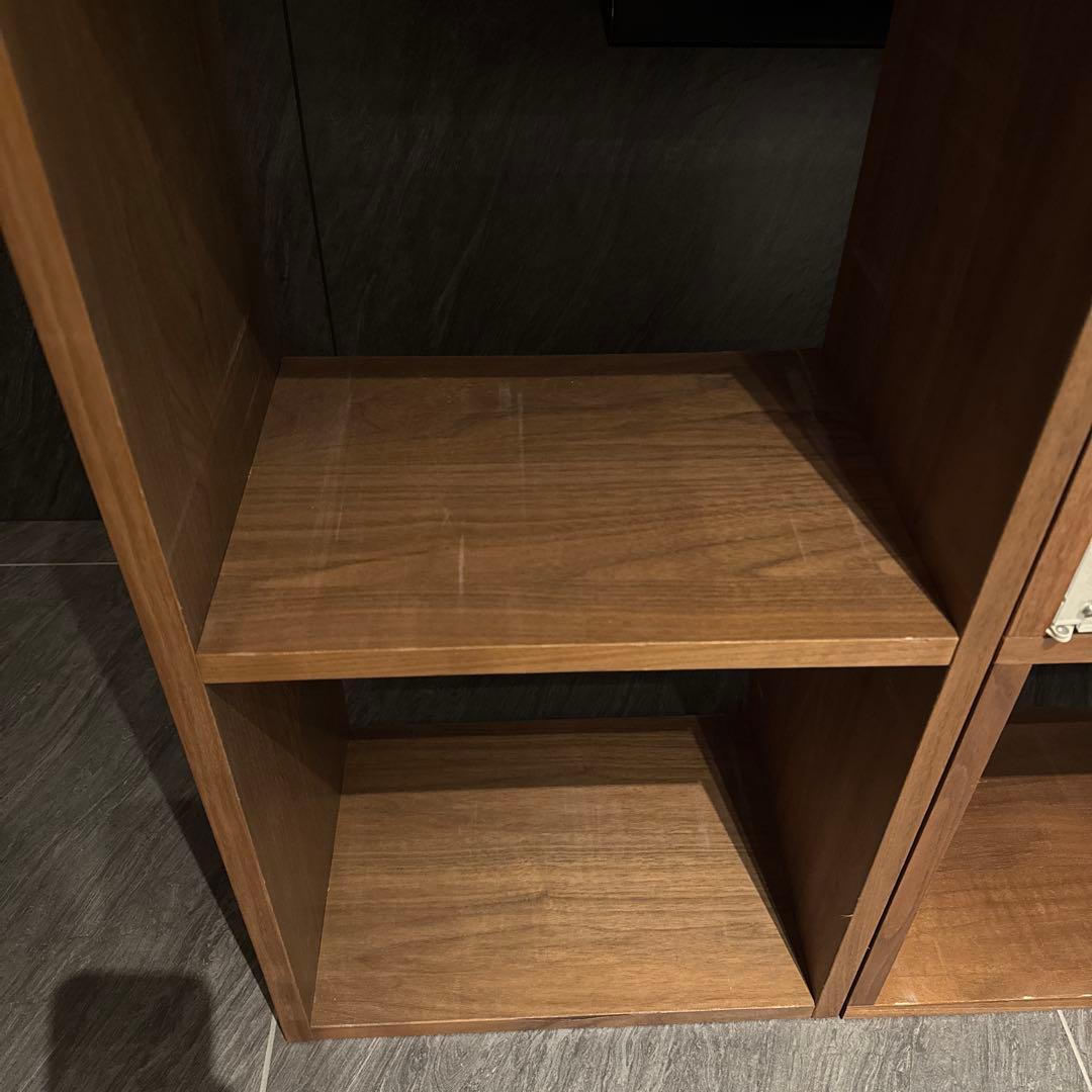 無印良品 スタッキングシェルフセット・１段×２列、３段×２列、ウォールナット